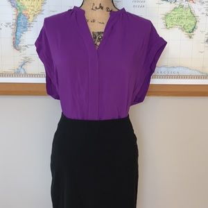 Express Purple Button Down Blouse